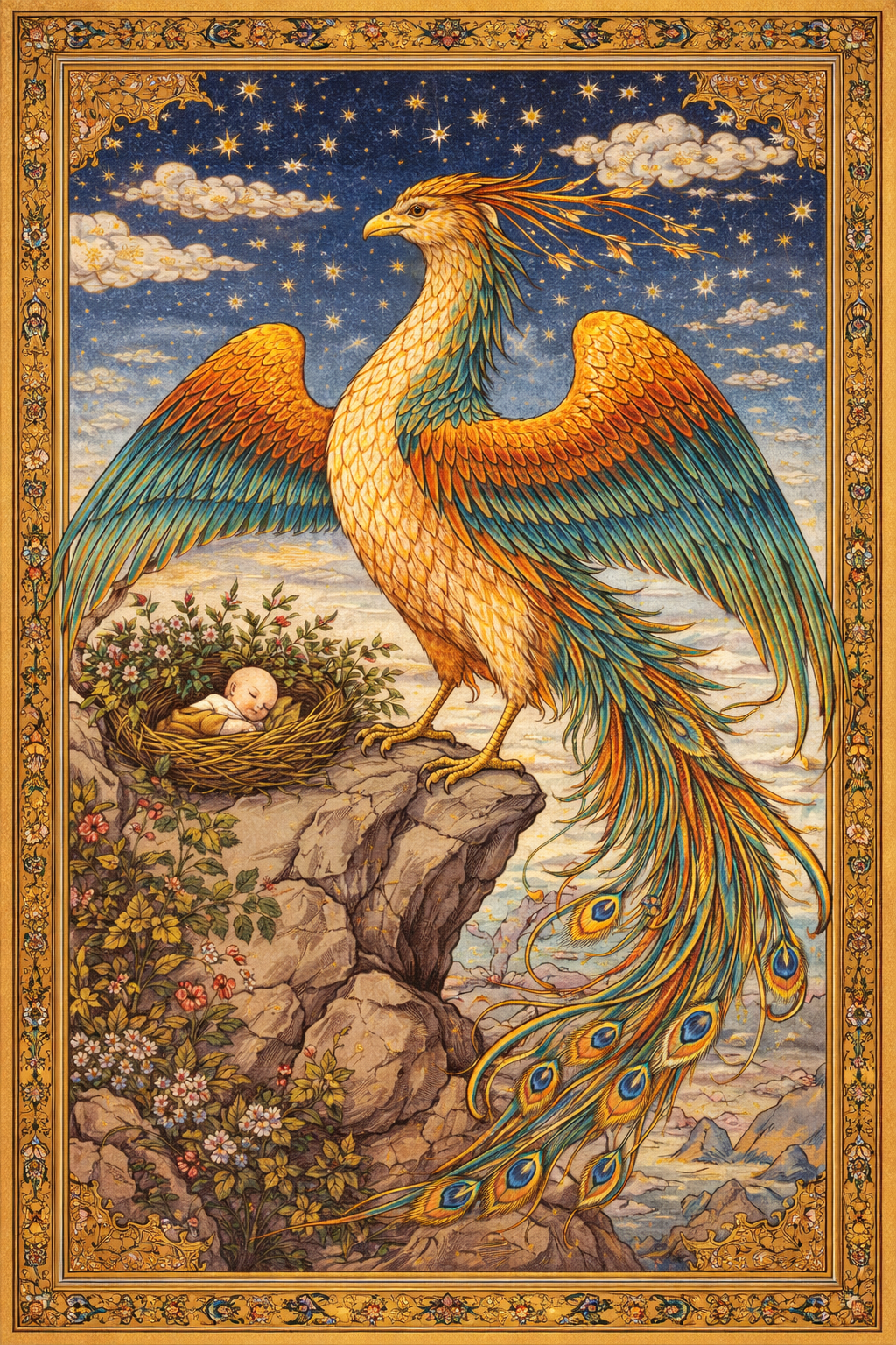 Simurgh — Safavid manuscript illustration